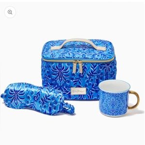 3-Piece Lilly Pulitzer Gift Set, NWT! Travel/Cosmetic Case, Mug, & Sleep Mask